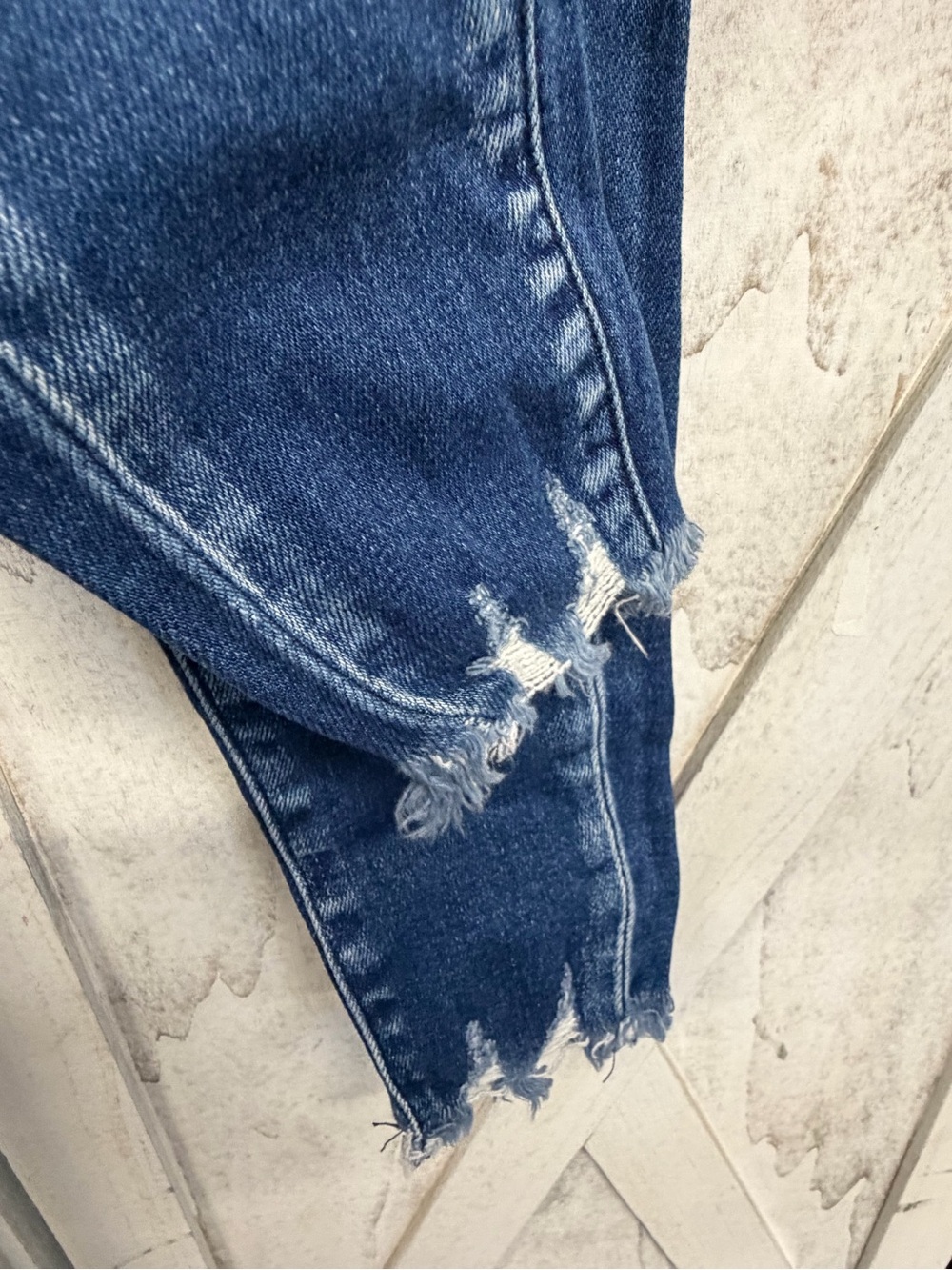 KanCan Jenny High-Rise Button-Fly Distressed Dark Blue Jeans - Picture 6 of 9